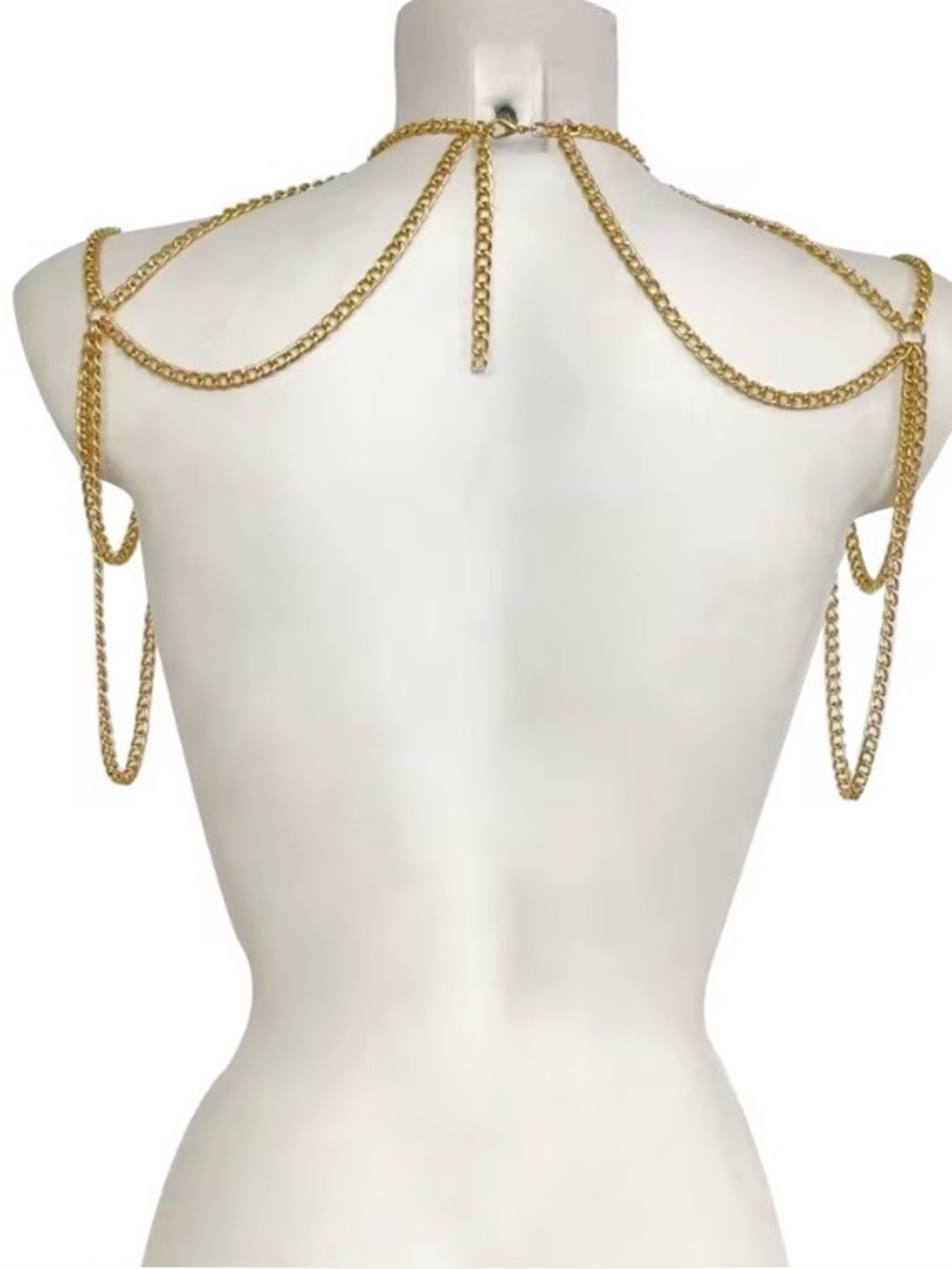 Gold Multi-Chain Shoulder Necklace - Picture 7 of 7